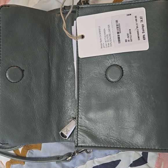 Hobo Jetty Crossbody Purse in Bottle Green - Picture 2 of 8
